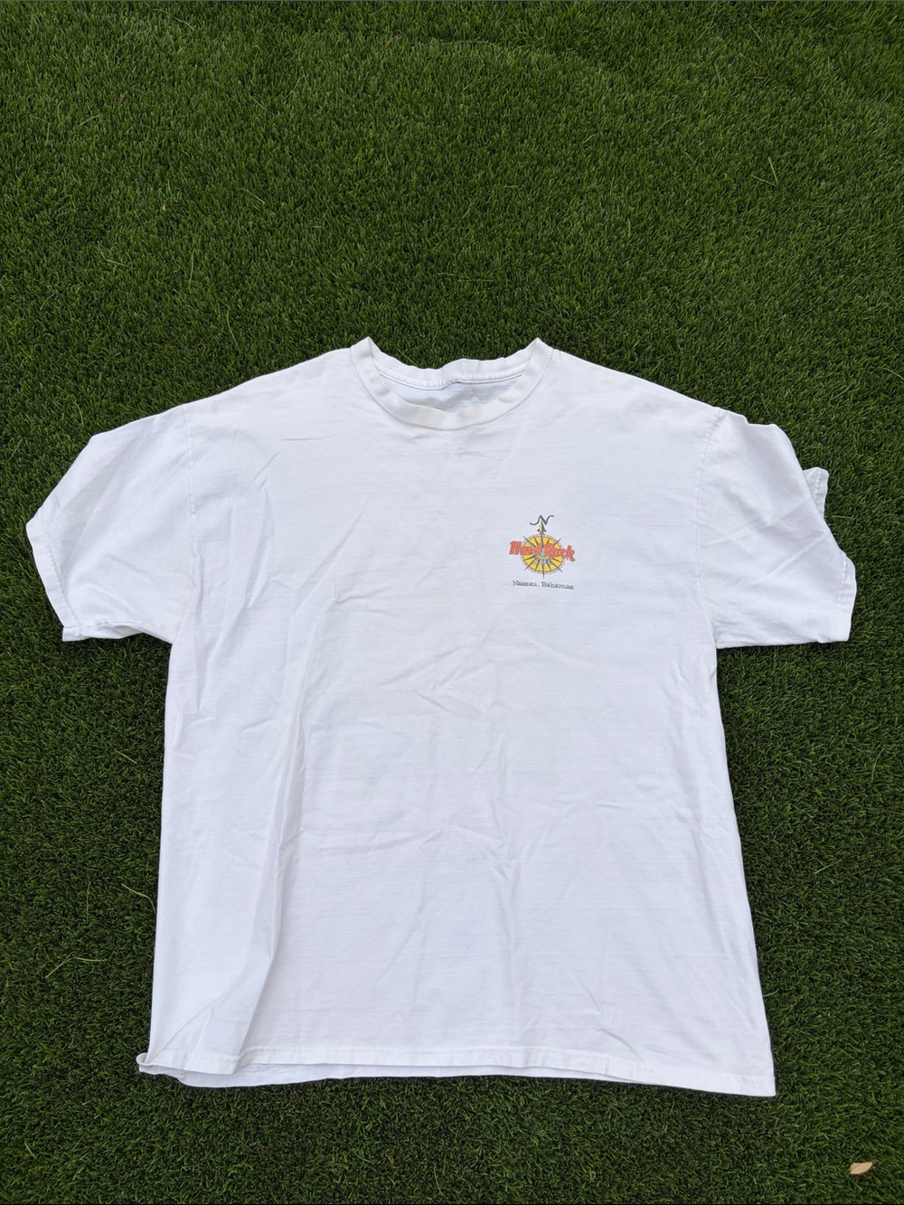 Hard Rock Cafe Bahamas T‑Shirt with Yellow and Orange Logo